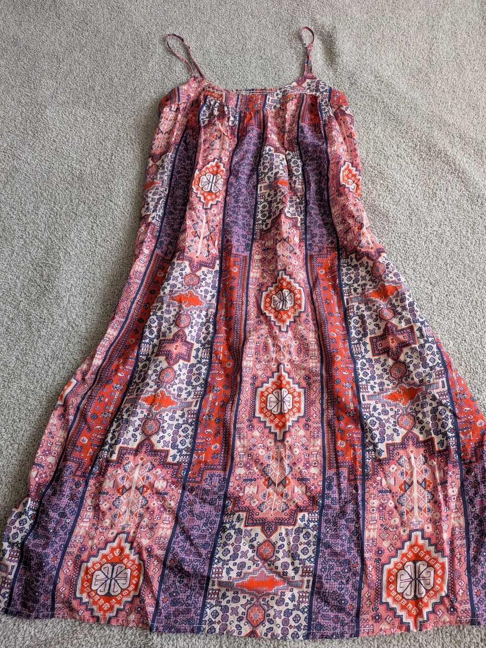 🌼B2G1🌼 Lucky Brand Pink & Purple Boho Printed Midi Dress